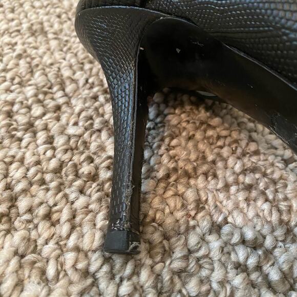 🛑SOLD🛑 Alexander Wang Sonja Heels Size 39 8.5 Black Point Toe Reptile Designer - Picture 7 of 12